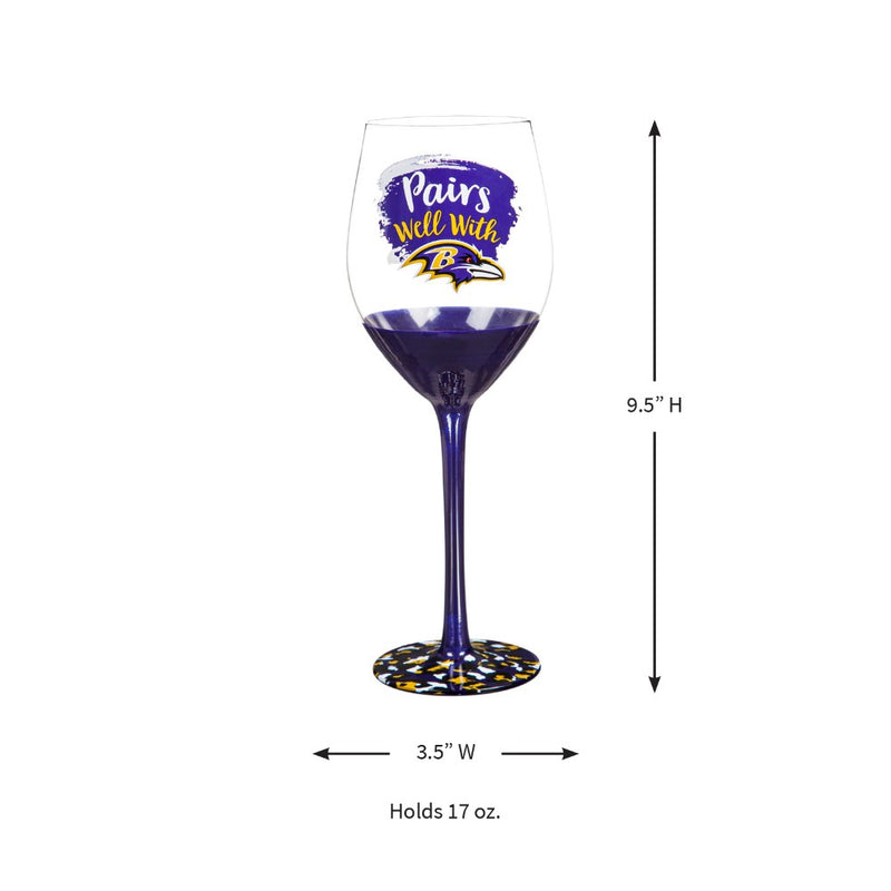 Team Sports America Baltimore Ravens Wine Glass