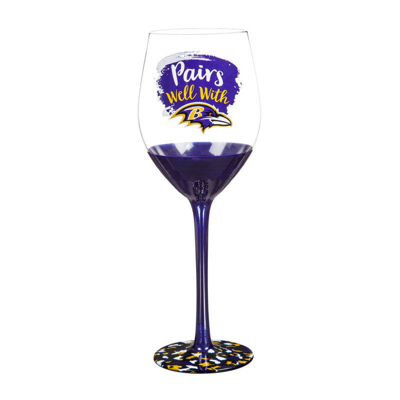 Team Sports America Baltimore Ravens Wine Glass