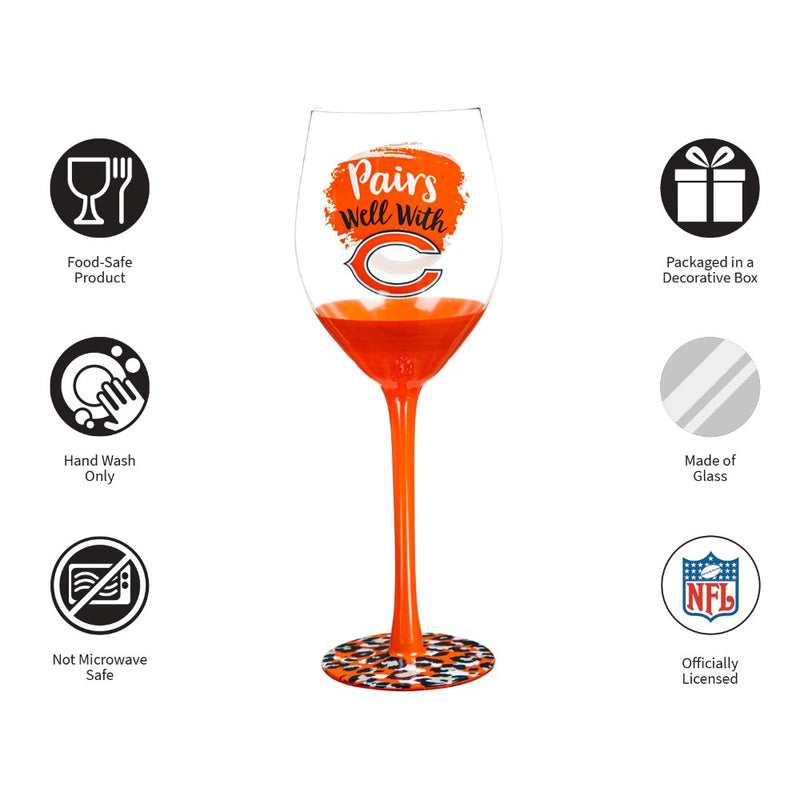 Team Sports America Chicago Bears Wine Glass