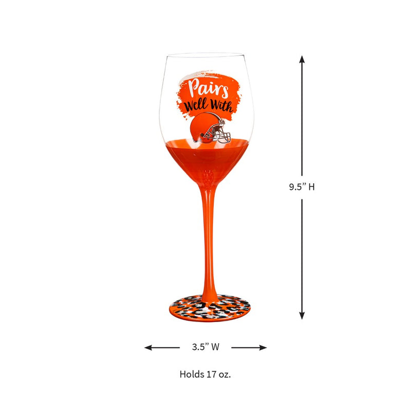 Team Sports America Cleveland Browns Wine Glass