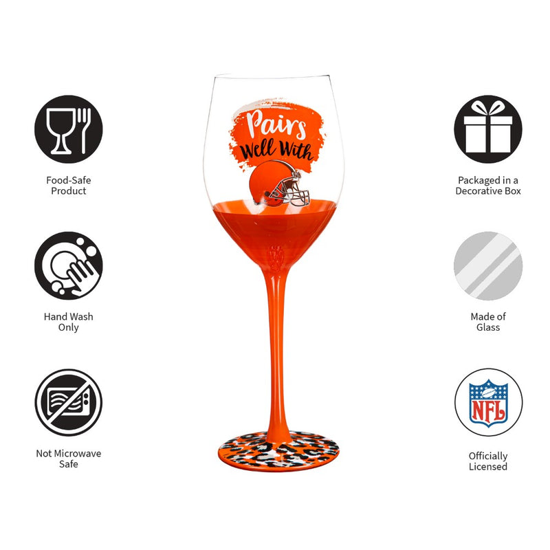 Team Sports America Cleveland Browns Wine Glass