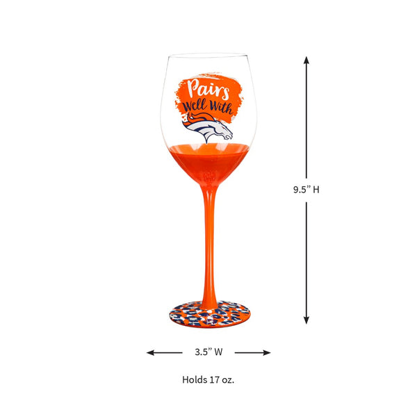 Team Sports America Denver Broncos Wine Glass