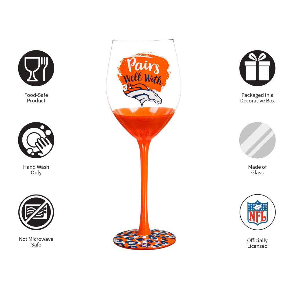 Team Sports America Denver Broncos Wine Glass