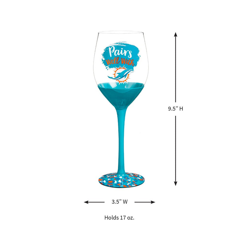 Team Sports America Miami Dolphins Wine Glass