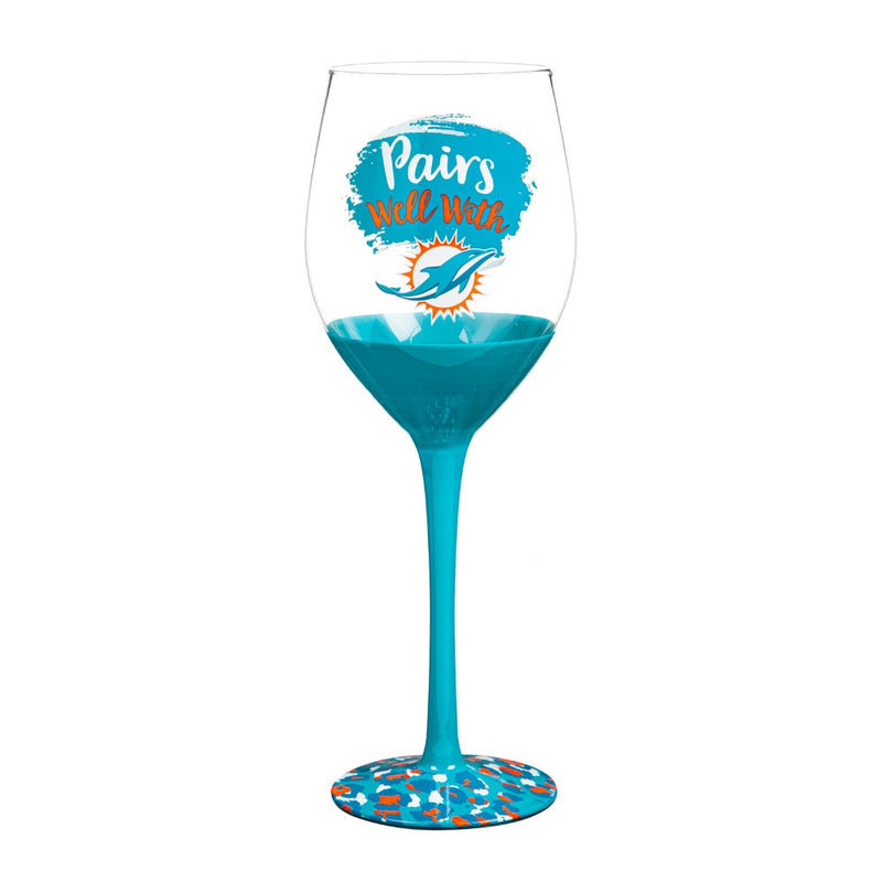 Team Sports America Miami Dolphins Wine Glass