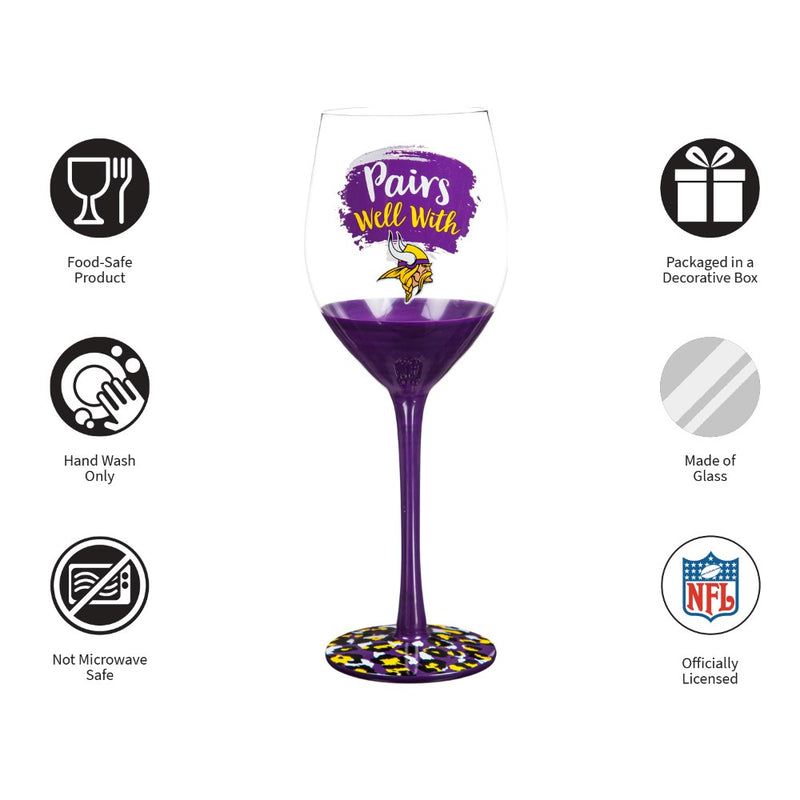 Team Sports America Minnesota Vikings Wine Glass