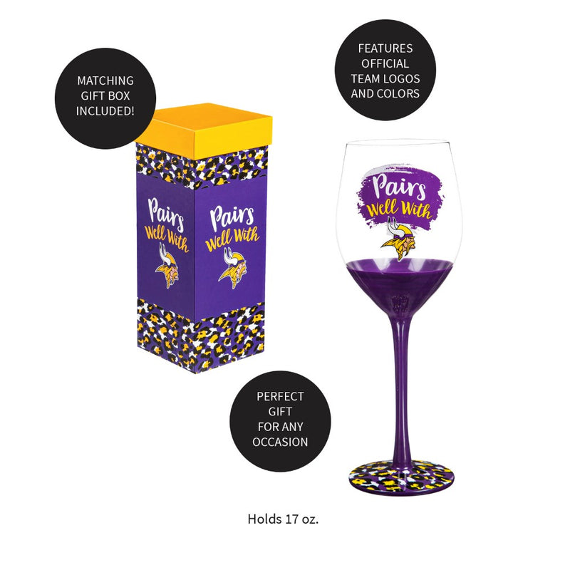 Team Sports America Minnesota Vikings Wine Glass