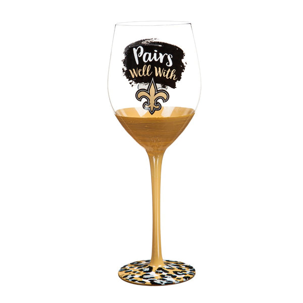 Team Sports America New Orleans Saints Wine Glass