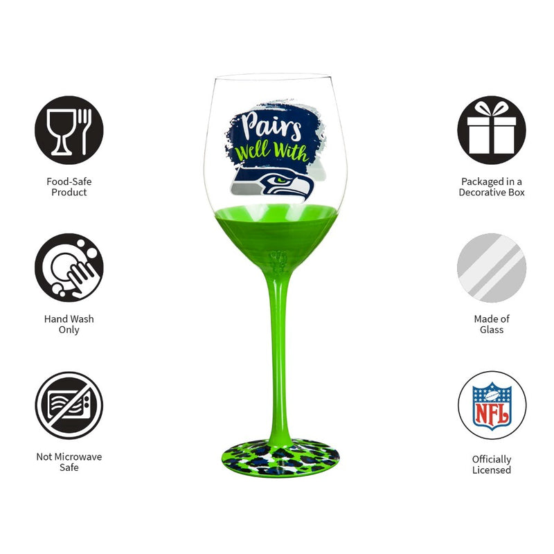 Team Sports America Seattle Seahawks Wine Glass