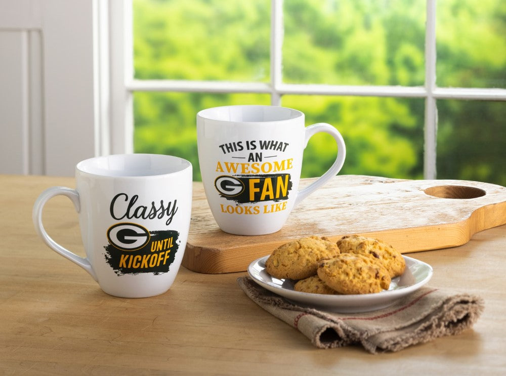 Team Sports America Green Bay Packers Ceramic Cup O'Java Mug Gift Set