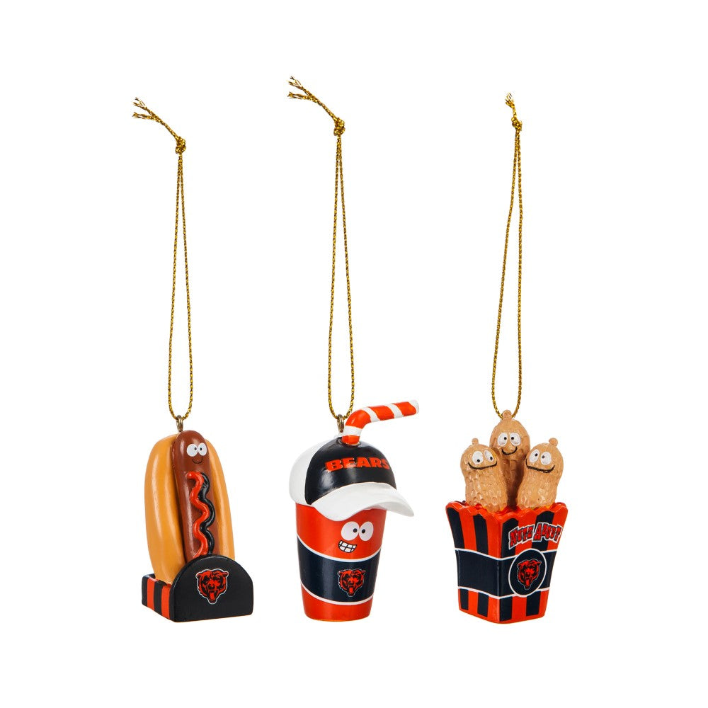 Team Sports America Chicago Bears Snack Pack Ornaments - Set of 3