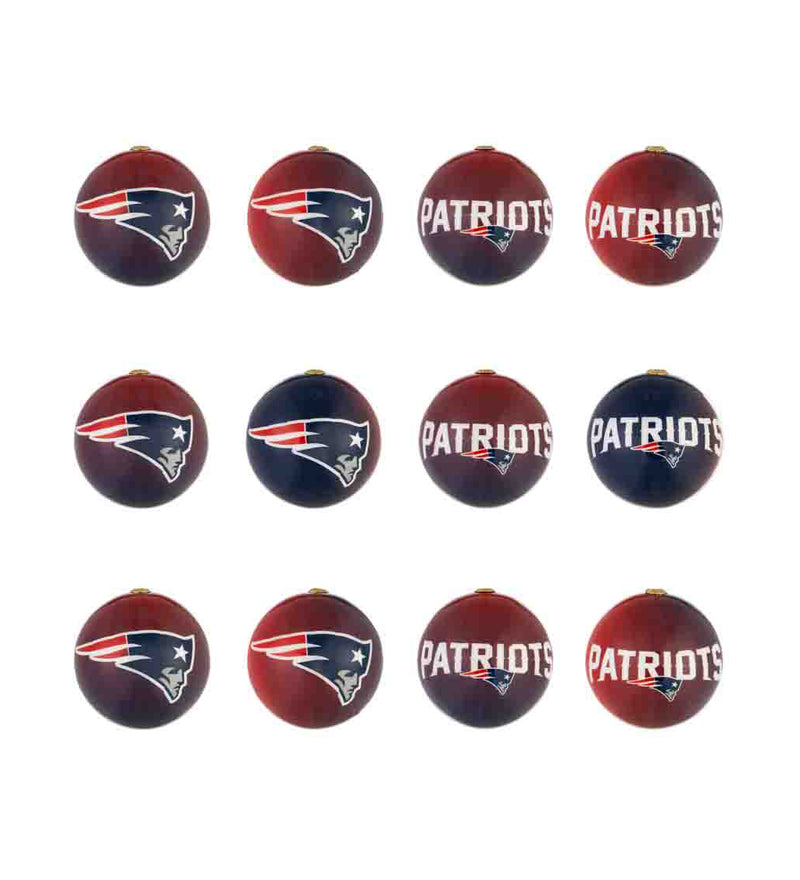 Team Sports America New England Patriots Holiday Ball Ornaments - Set of 12
