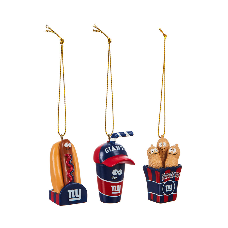 Team Sports America New York Giants Snack Pack Ornaments - Set of 3