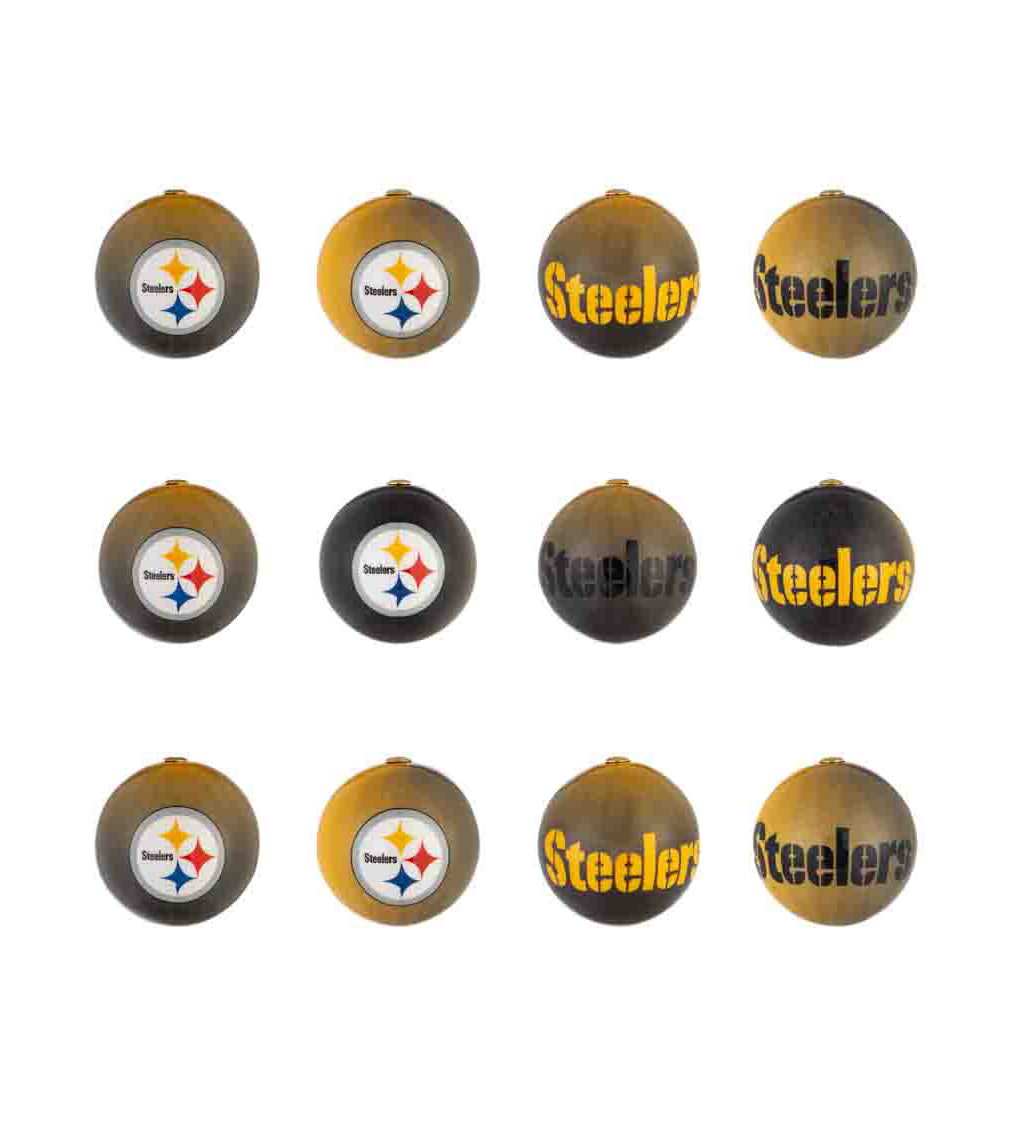 Team Sports America Pittsburgh Steelers LED Boxed Ornament - Set of 6