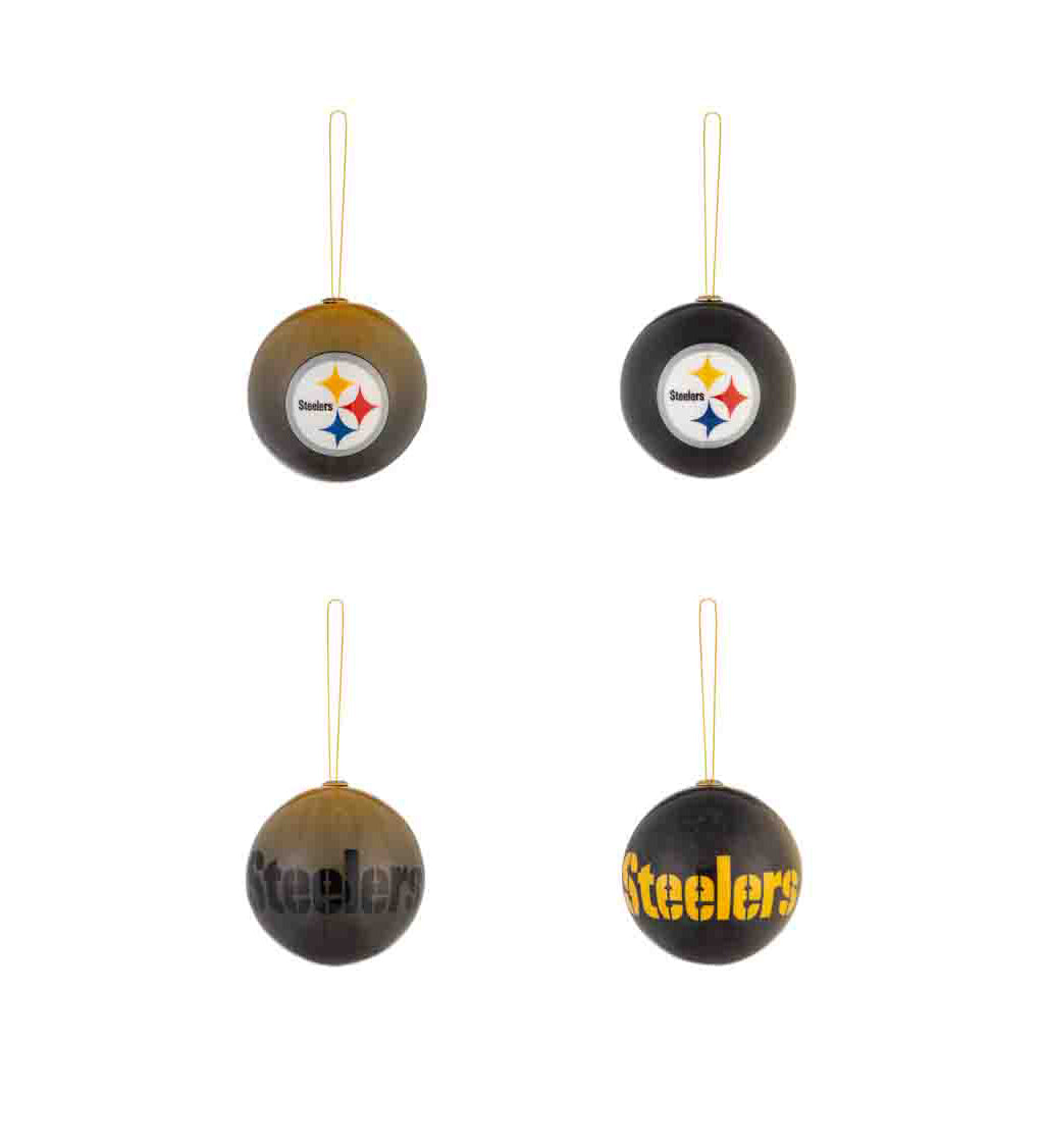 Team Sports America Pittsburgh Steelers LED Boxed Ornament - Set of 6