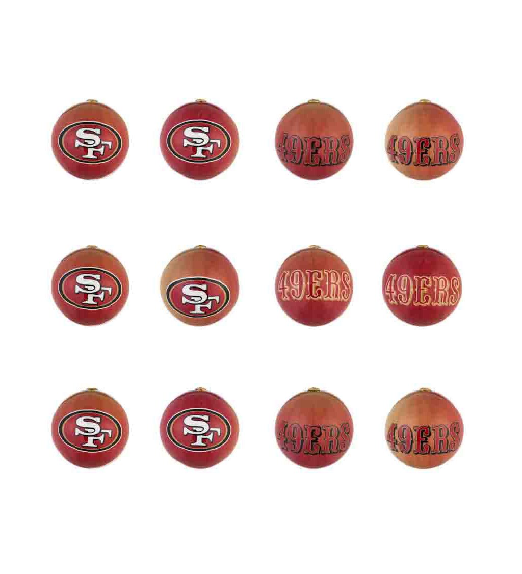 Team Sports America San Francisco 49ers LED Boxed Ornaments- Set Of 6
