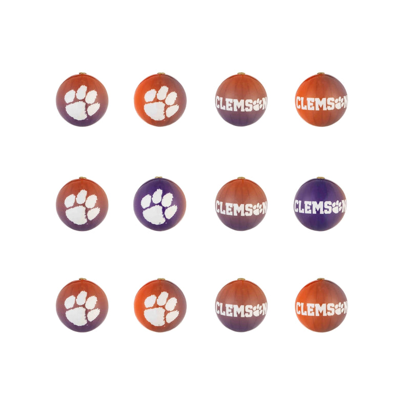 Team Sports America Clemson University Holiday Ball Ornaments - Set of 12
