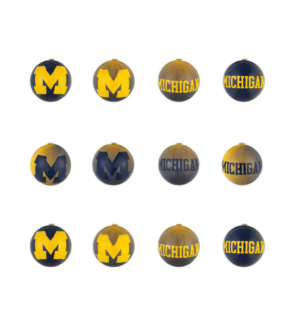 Team Sports America University of Michigan LED Boxed Ornaments -  Set Of 6