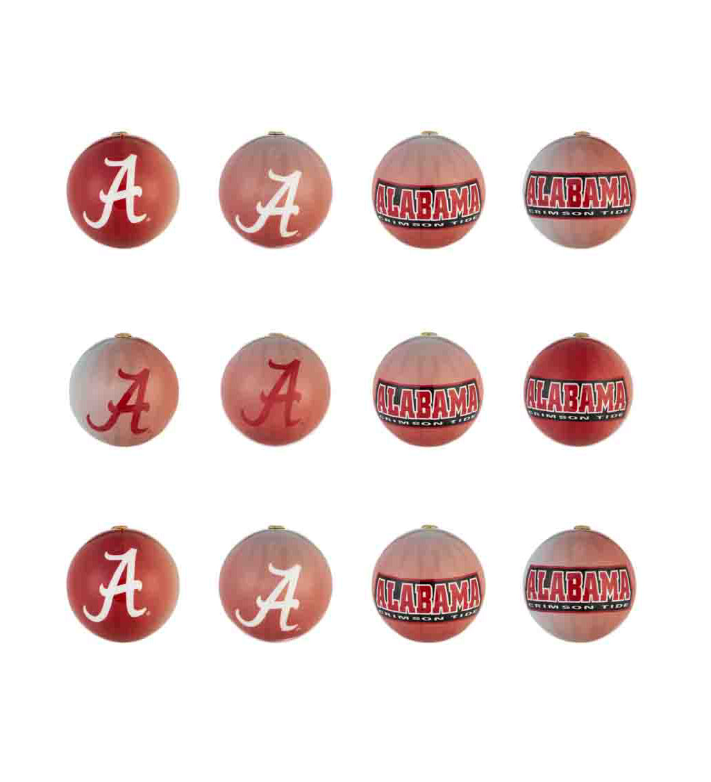 Team Sports America University of Alabama Holiday Ball Ornaments - Set of 12
