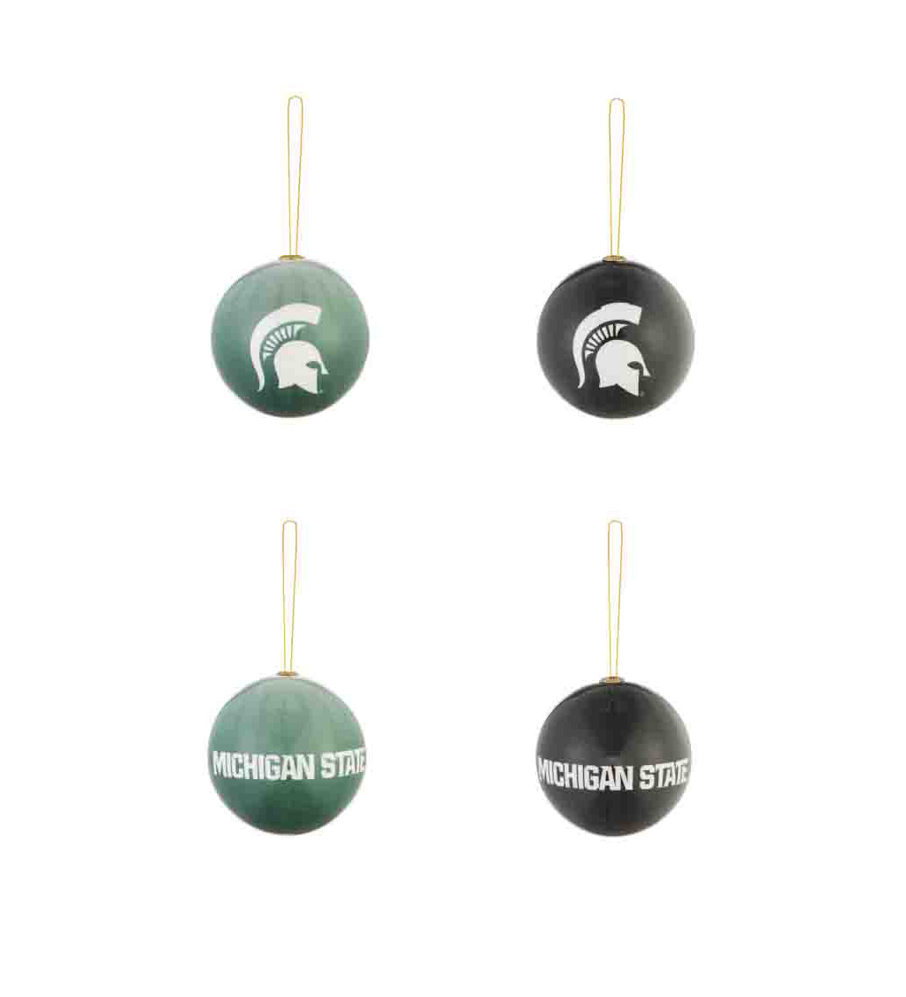 Team Sports America Michigan State University Boxed Ornaments - Set of 6