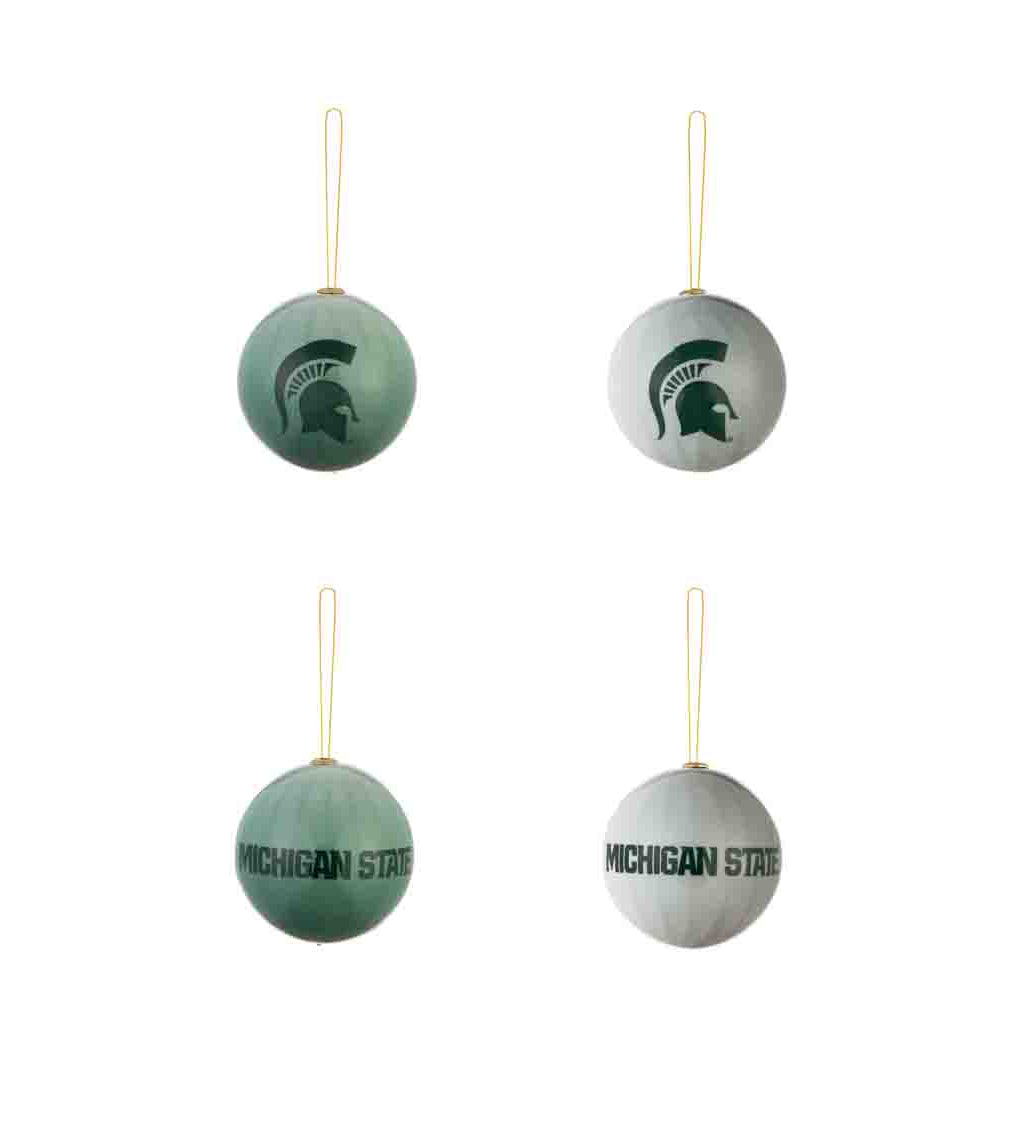 Team Sports America Michigan State University Boxed Ornaments - Set of 6