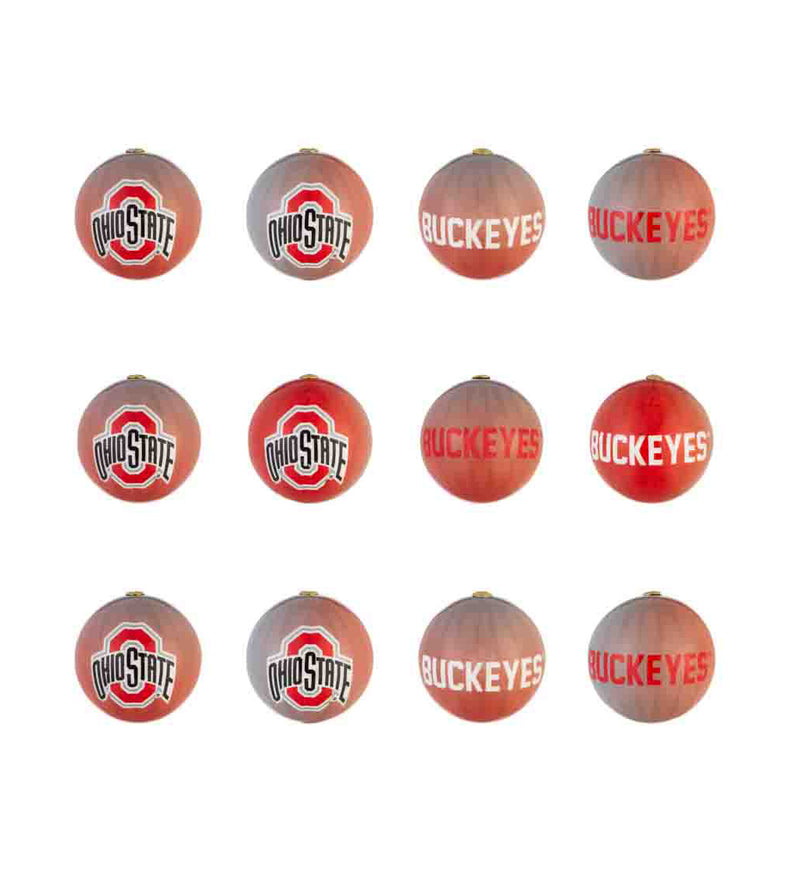 Team Sports America Ohio State University Holiday Ball Ornaments - Set of 12