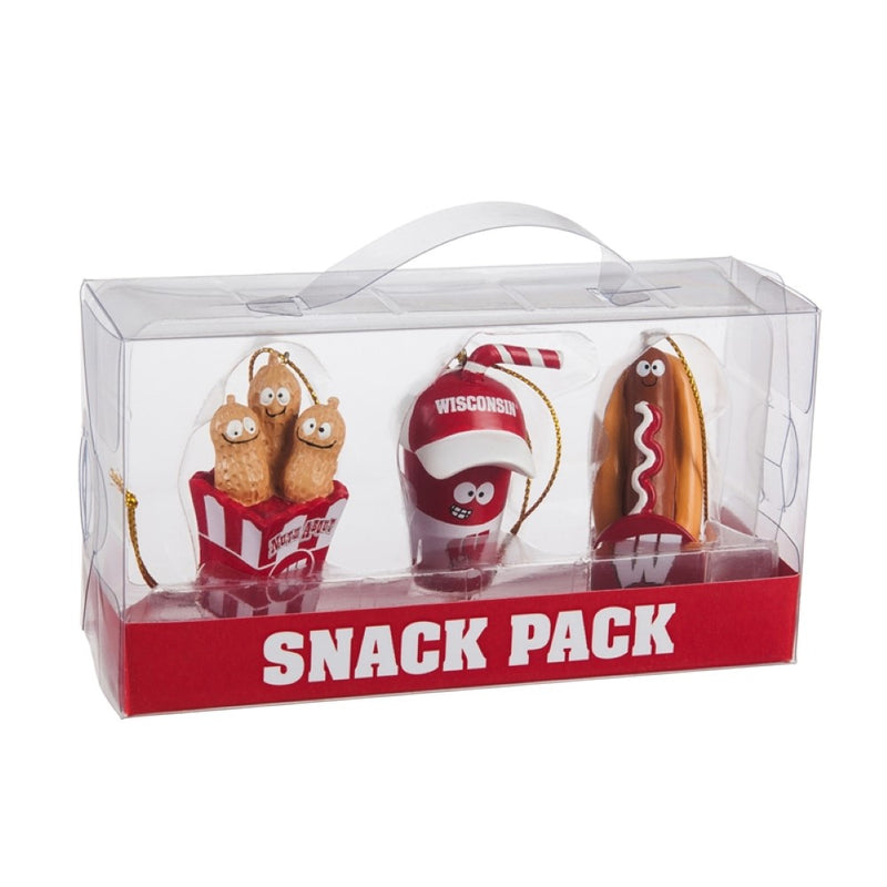 Team Sports America University of Wisconsin-Madison Snack Pack Ornaments - Set of 3