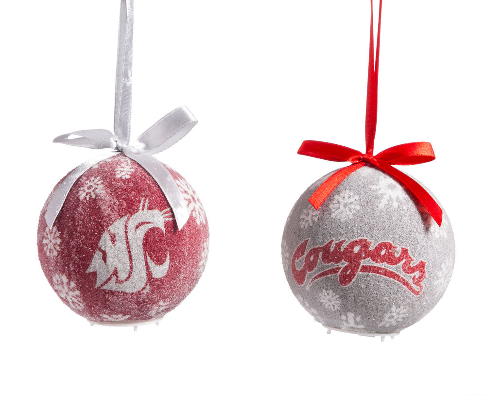 Team Sports America Washington State University LED Boxed Ornaments - Set of 6