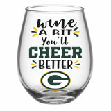 Team Sports America Green Bay Packers Stemless Wine Glass