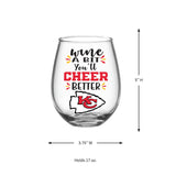 Team Sports America Kansas City Chiefs Stemless Wine Glass