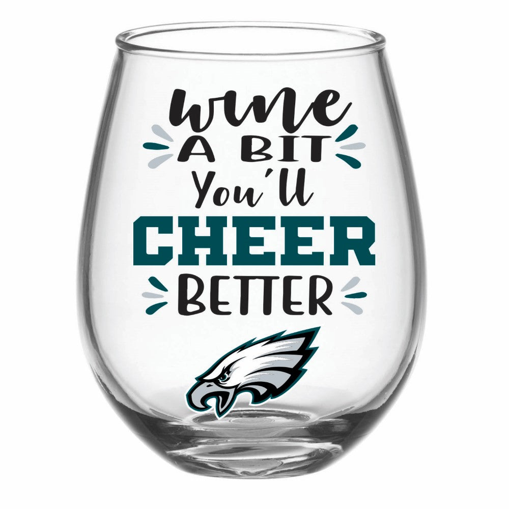 Team Sports America Philadelphia Eagles Stemless Wine Glass