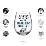 Team Sports America Philadelphia Eagles Stemless Wine Glass