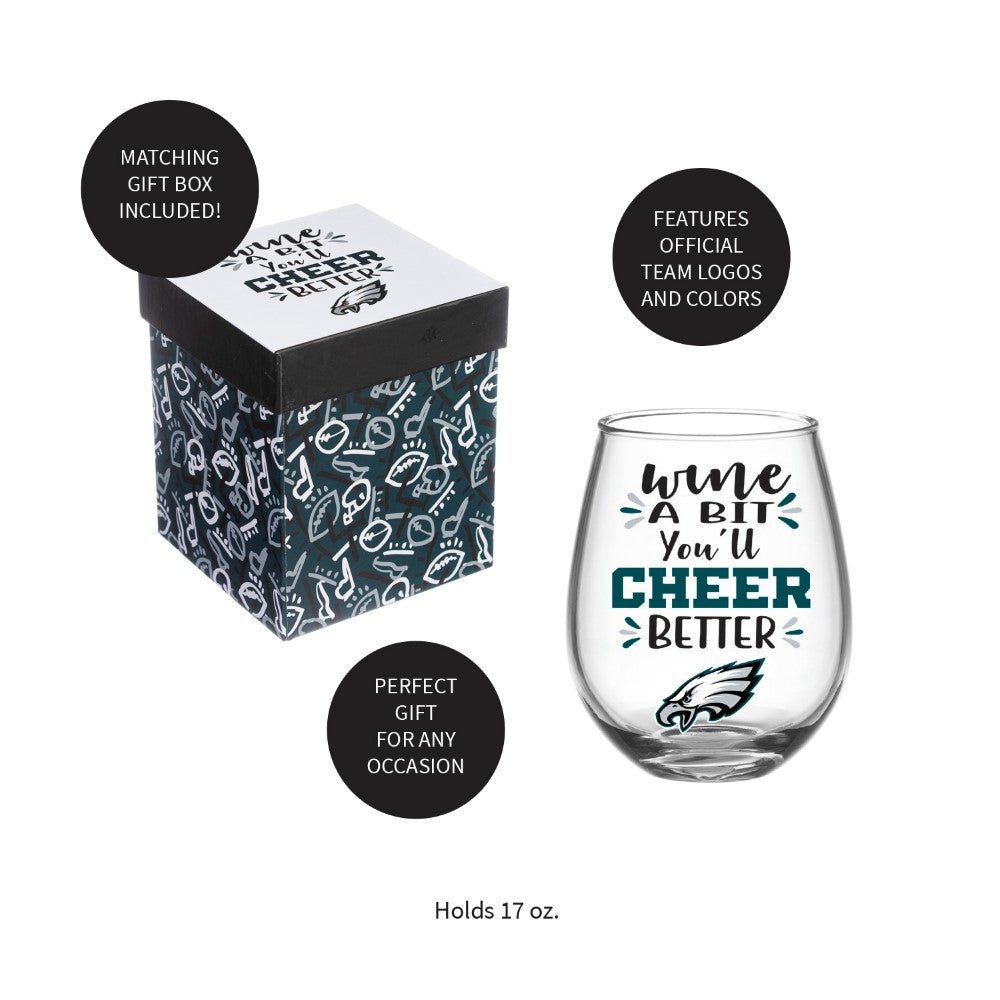 Team Sports America Philadelphia Eagles Stemless Wine Glass