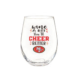 Team Sports America San Francisco 49ers Stemless Wine Glass