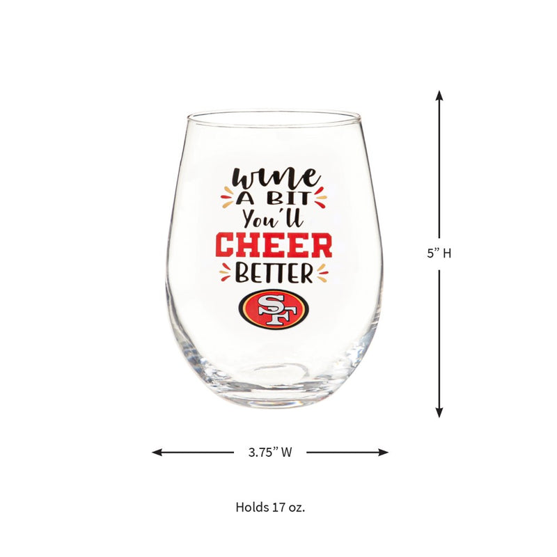 Team Sports America San Francisco 49ers Stemless Wine Glass