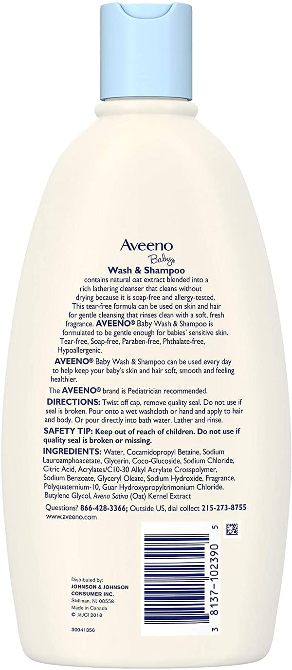 Aveeno Baby Daily Moisture Gentle Body Bath Wash & Shampoo - Lightly Scented - 18 oz.