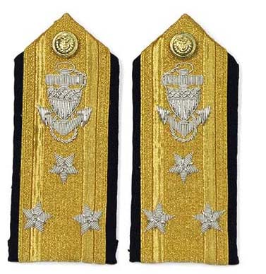 Vanguard Hard Shoulder Boards Male Vice Admiral 3 Star