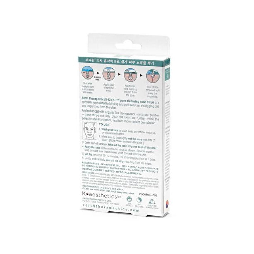 Earth Therapeutics Clari-t Tea Tree Pore Cleansing Strips - 6 Pack 