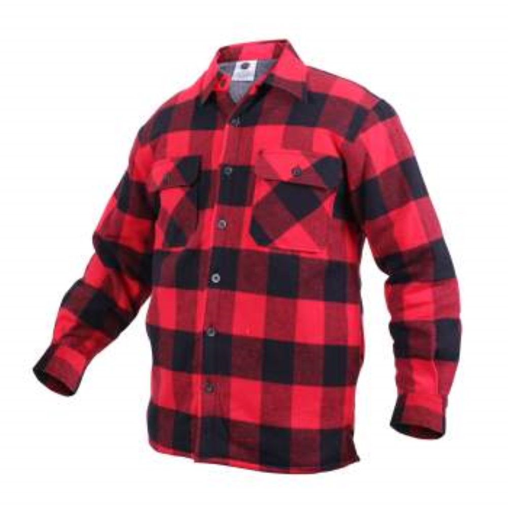 Rothco Mens Extra Heavyweight Buffalo Plaid Sherpa Lined Flannel Shirt - Size S - XL