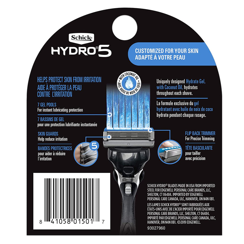 Schick Hydro 5 Sense Hydrate Razor Refills for Men - 4 Count