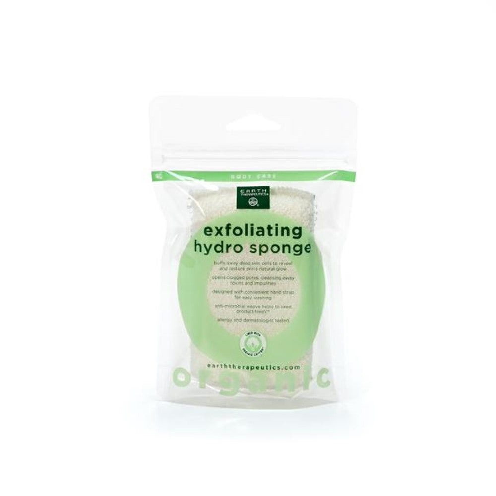 Earth Therapeutics Organic Cotton Exfoliating Hydro Sponge - Rectangular