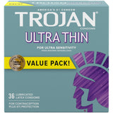 Trojan Ultra Thin for Ultra Sensitivity Premium Lubricated Latex Condoms - 36 Count