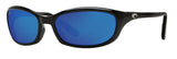 Costa Del Mar Mens Harpoon Shiny Black Frame - Blue Mirror 580 Glass Lens - Polarized Sunglasses