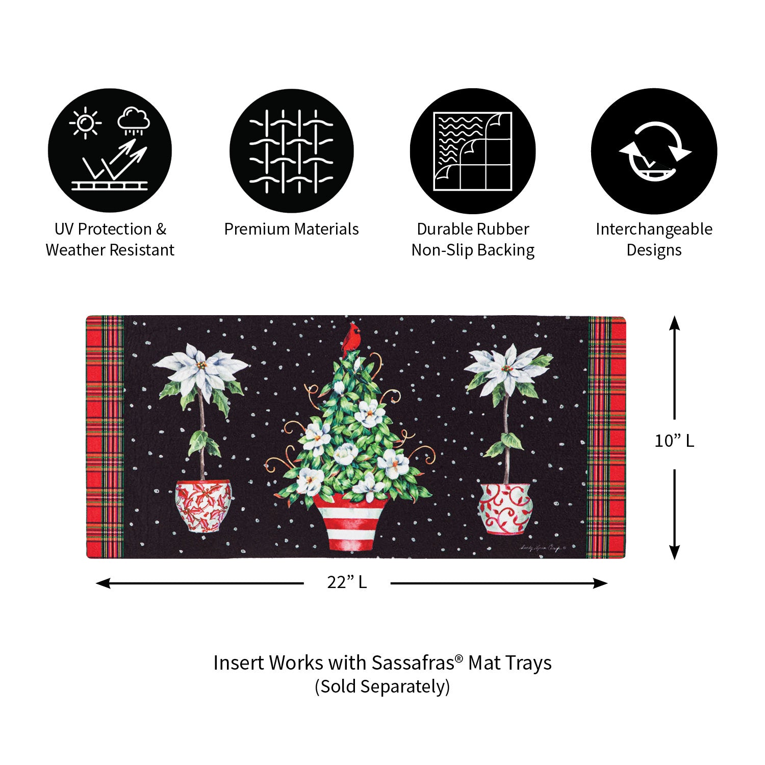 Evergreen Red Chinoiserie Topiaries Sassafras Switch Mat