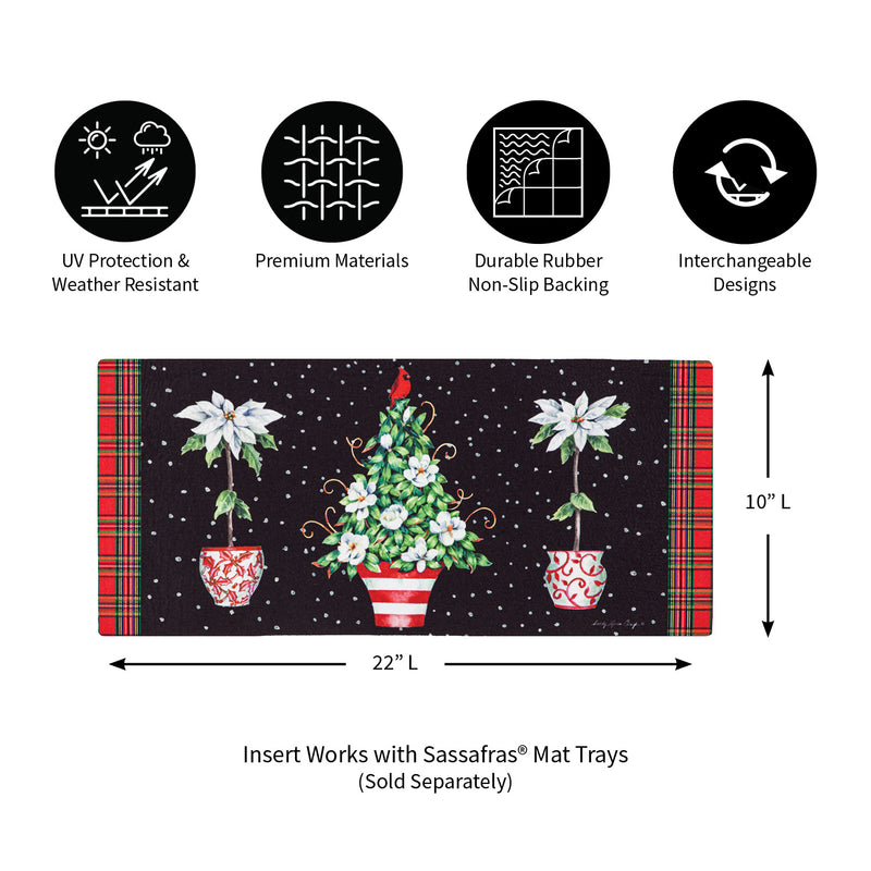 Evergreen Red Chinoiserie Topiaries Sassafras Switch Mat