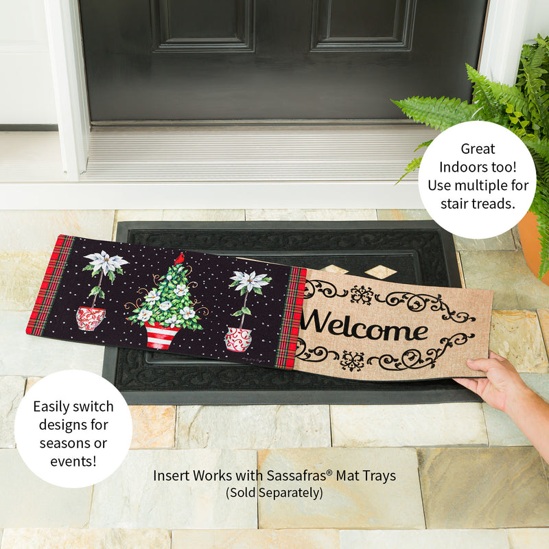 Evergreen Red Chinoiserie Topiaries Sassafras Switch Mat