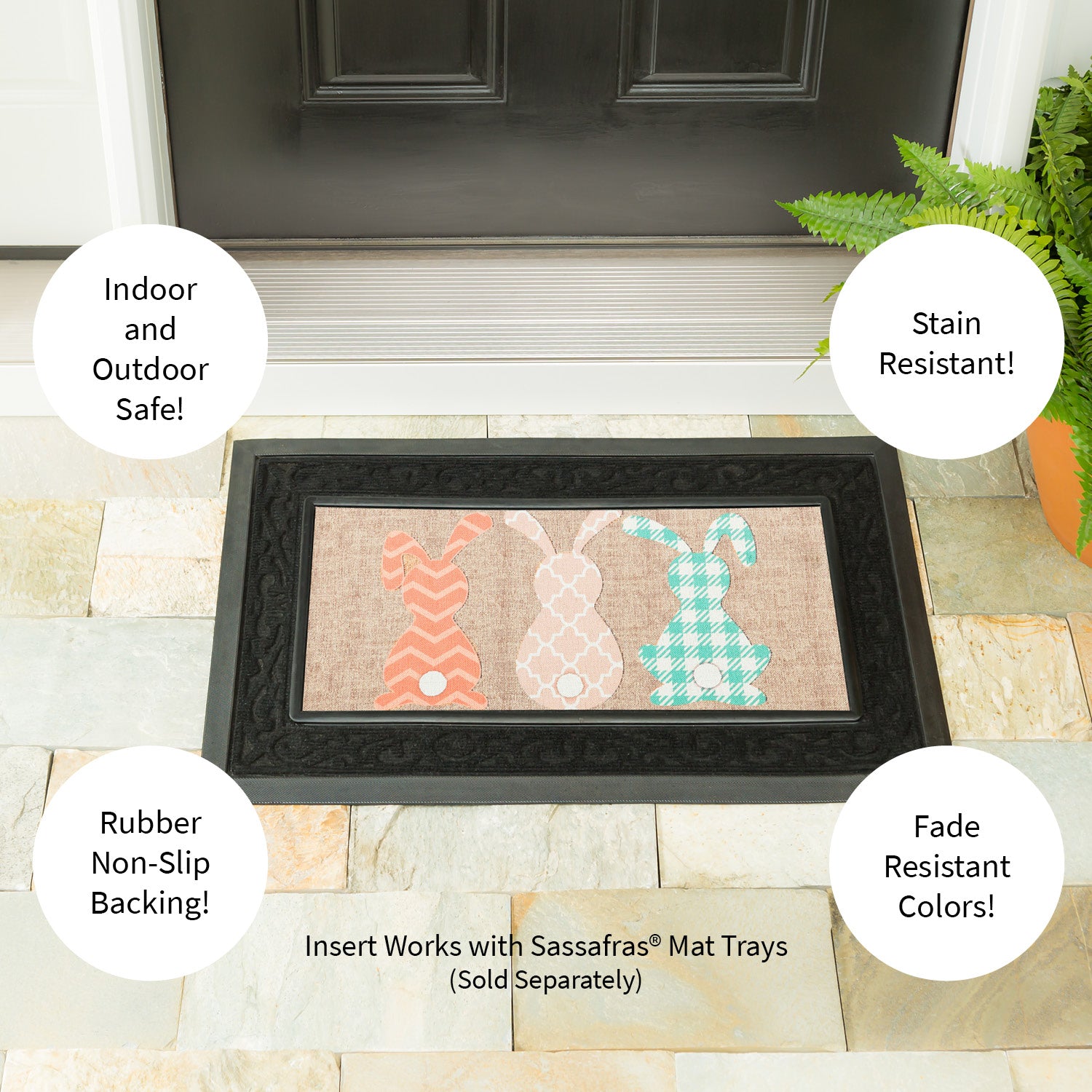 Evergreen Pattern Bunnies Sassafras Burlap Switch Mat