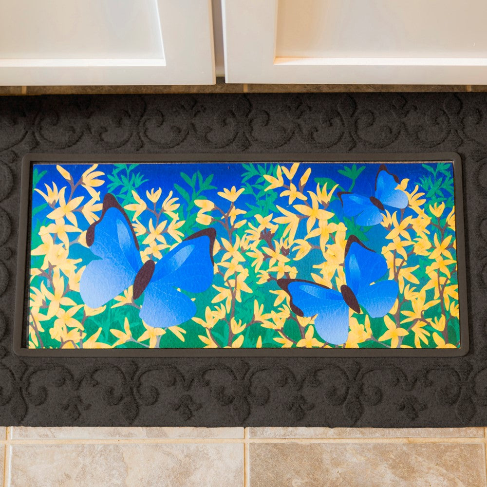 Evergreen Embossed Fleur De Lis Sassafras Mat Tray