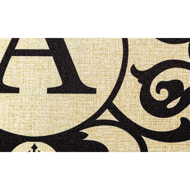 Evergreen Letter A Cambridge Monogram Burlap Sassafras Switch Mat
