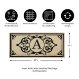 Evergreen Letter A Cambridge Monogram Burlap Sassafras Switch Mat